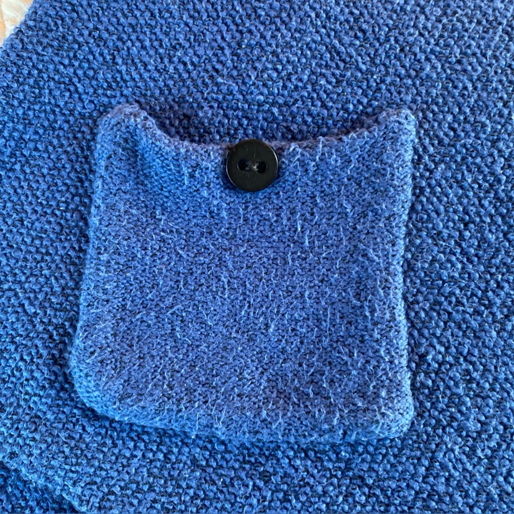 Habitat Knit Sweater Women Small Cotton  Artsy Lagenlook Textured Pocket Hi-Low - Picture 8 of 10